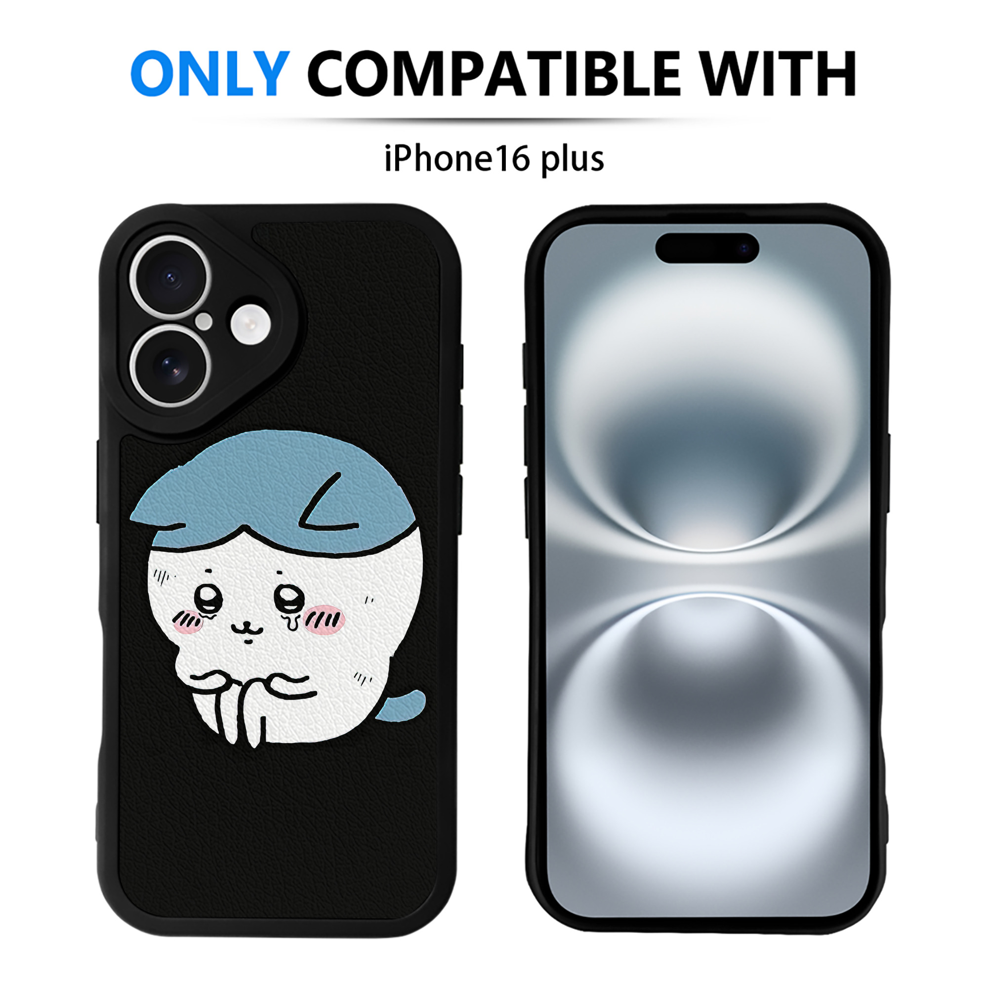 （画像用） ちいかわ ハチワレ Chii-kawa hachiware 【iPhone 16シリーズ対応】シリコンスマホケース（レザー調） 材質：シリコン